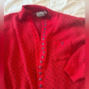 Vintage Venezia Original Sportswear 1980s red knitted cardigan